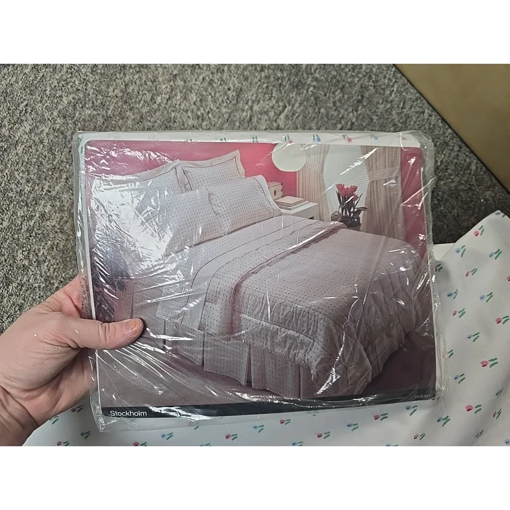 Lot of 4 Vintage JC Penney Stockholm Tulips Twin Fitted Sheet and Pillowcase Set